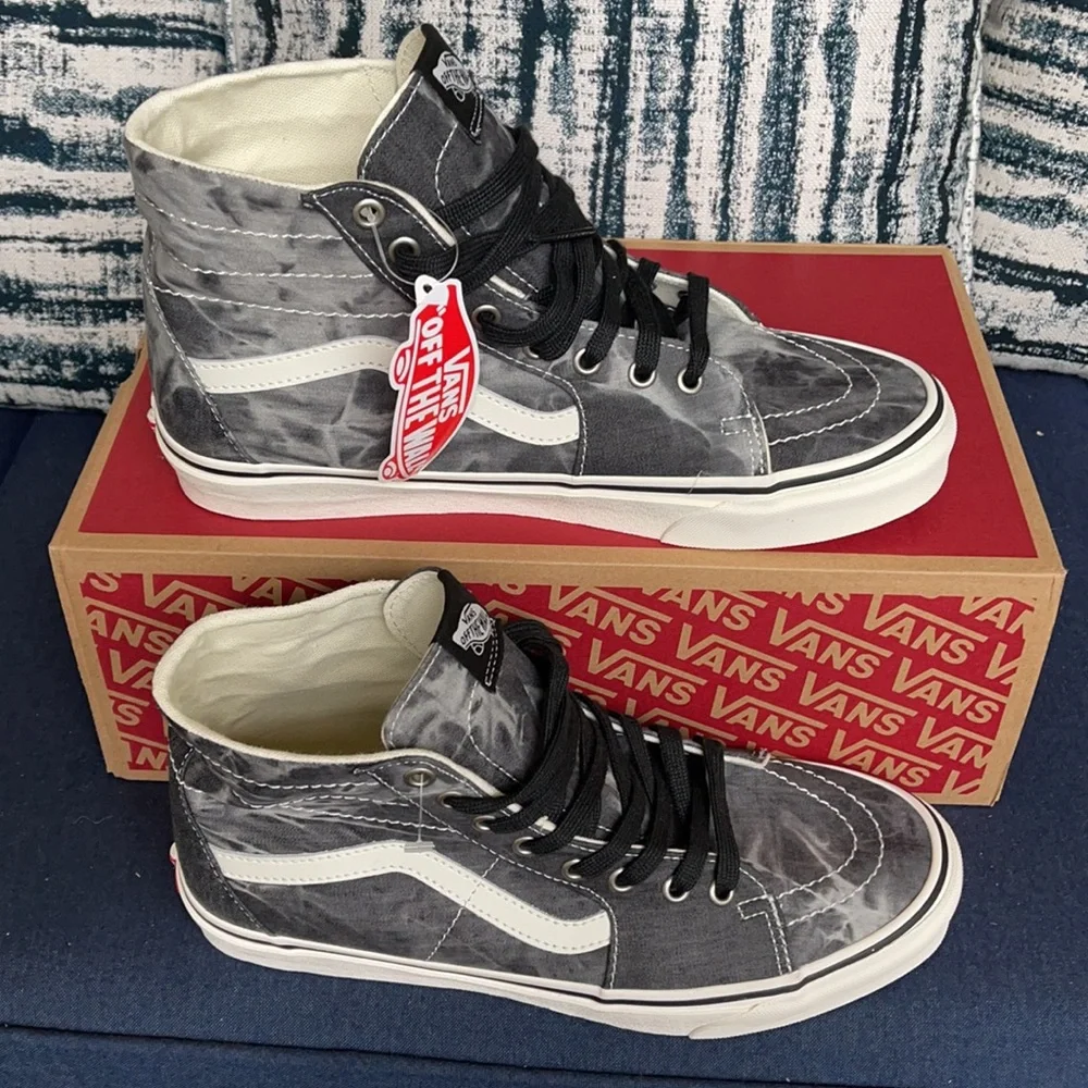Vans Sk8-Hi Tapered Denim Destroy Black Marshmallow WMNS - Picture 3 of 16